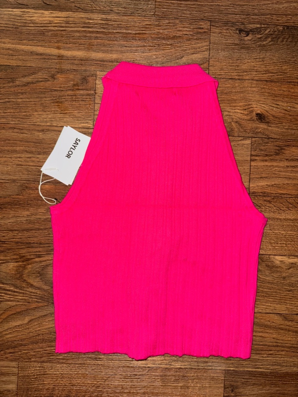 Saylor Pink Ribbed Tank Top - Picture 2 of 3